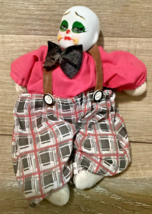 Vintage Porcelain Face Hand Painted Sand Body 7.5 Inch Clown Dolls Cotto... - £12.23 GBP