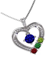 Mother and Child Heart Birthstone w/ - £253.07 GBP