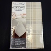 Laminated Fabric Dinner Table Tablecloth Oblong 52 x 70&quot; Venice Plaid Re... - $27.71
