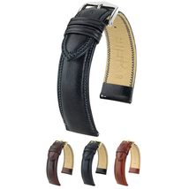 Hirsch Ascot Leather Watch Strap - Brown - L - 18mm - Shiny Gold Buckle - Calf L - £114.71 GBP