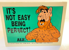 Alf It&#39;s Not Easy Being Perfect Table Sign TV Show Alien Production Vint... - £26.36 GBP