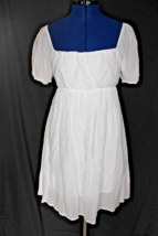 Final Touch White Size Small Puff Sleeve Tie Back Short Sleeve Knee Leng... - $19.99