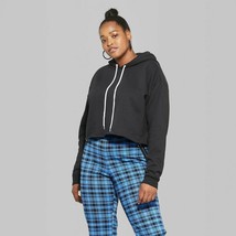 Wild Fable Women&#39;s Plus Size Cropped Hoodie Black Size 2XLarge NWT - £10.93 GBP