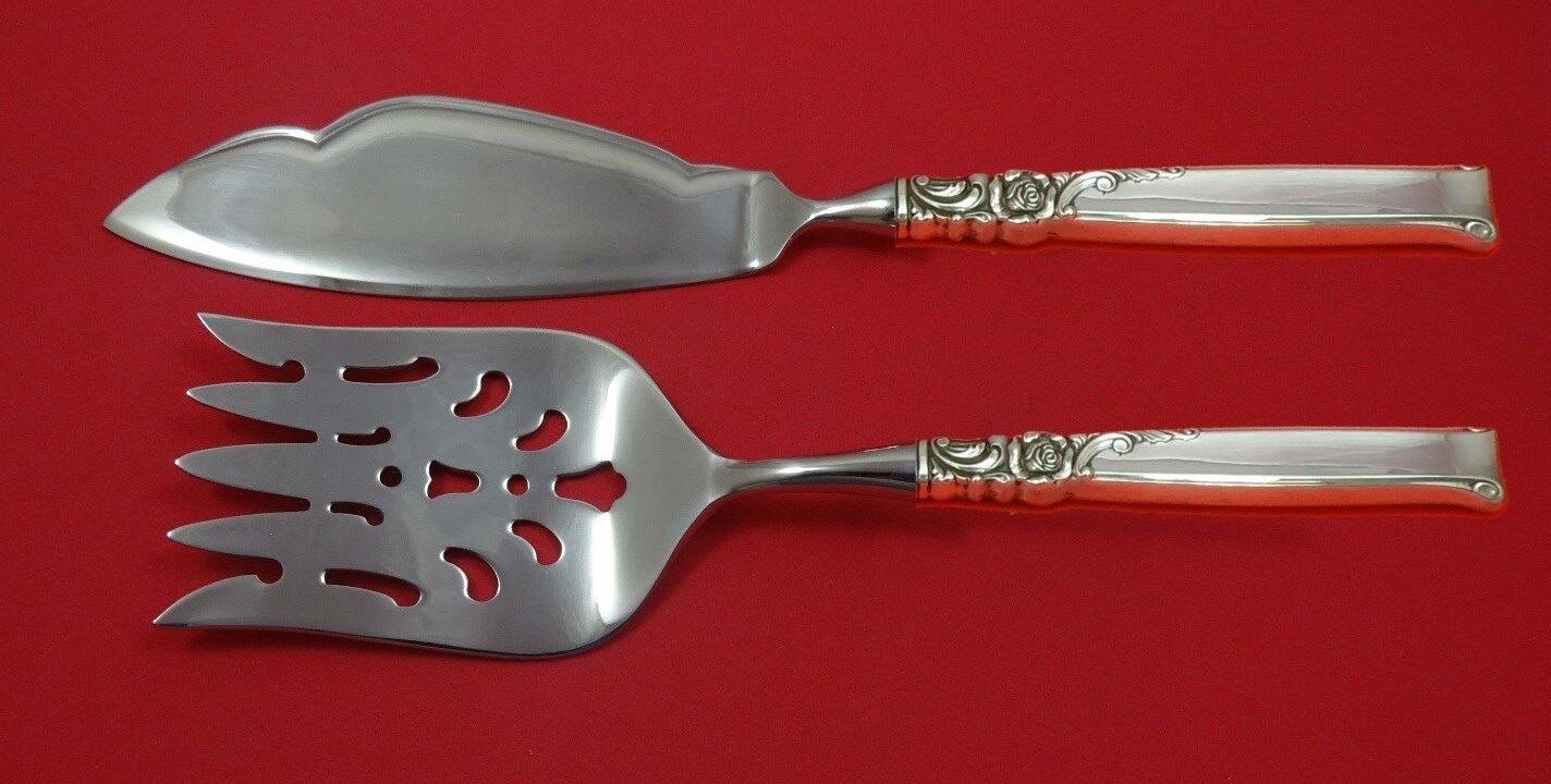 Silver Rose by Oneida Sterling Silver Fish Serving Set 2 Piece Custom Made HHWS - $132.76