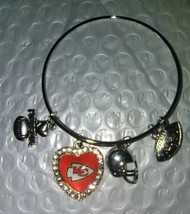 Kansas City Chiefs Bracelet - Heart Charm Bracelet  - $20.00