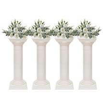 Classic Triumphant Columns 4 White Roman Pillar Durable Wedding Decorati... - £153.38 GBP