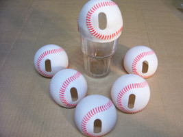 Set of 5 Rubber Baseball Cup Top Lid Sippy Straw Hole Fit Smaller Drink Glasses - £6.66 GBP