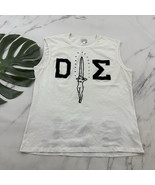 Diesel Mens Muscle Tee Tank Size XL White Black Girl Dagger Flocked Letters - $28.70