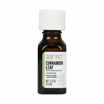 NEW Aura Cacia Cinnamon Leaf Essential Oil 0.5-Ounce Bottle - £8.61 GBP