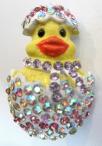 Baby Chick Pin Brooch Hatching From Aurora Rhinestones Easter Egg - £11.94 GBP