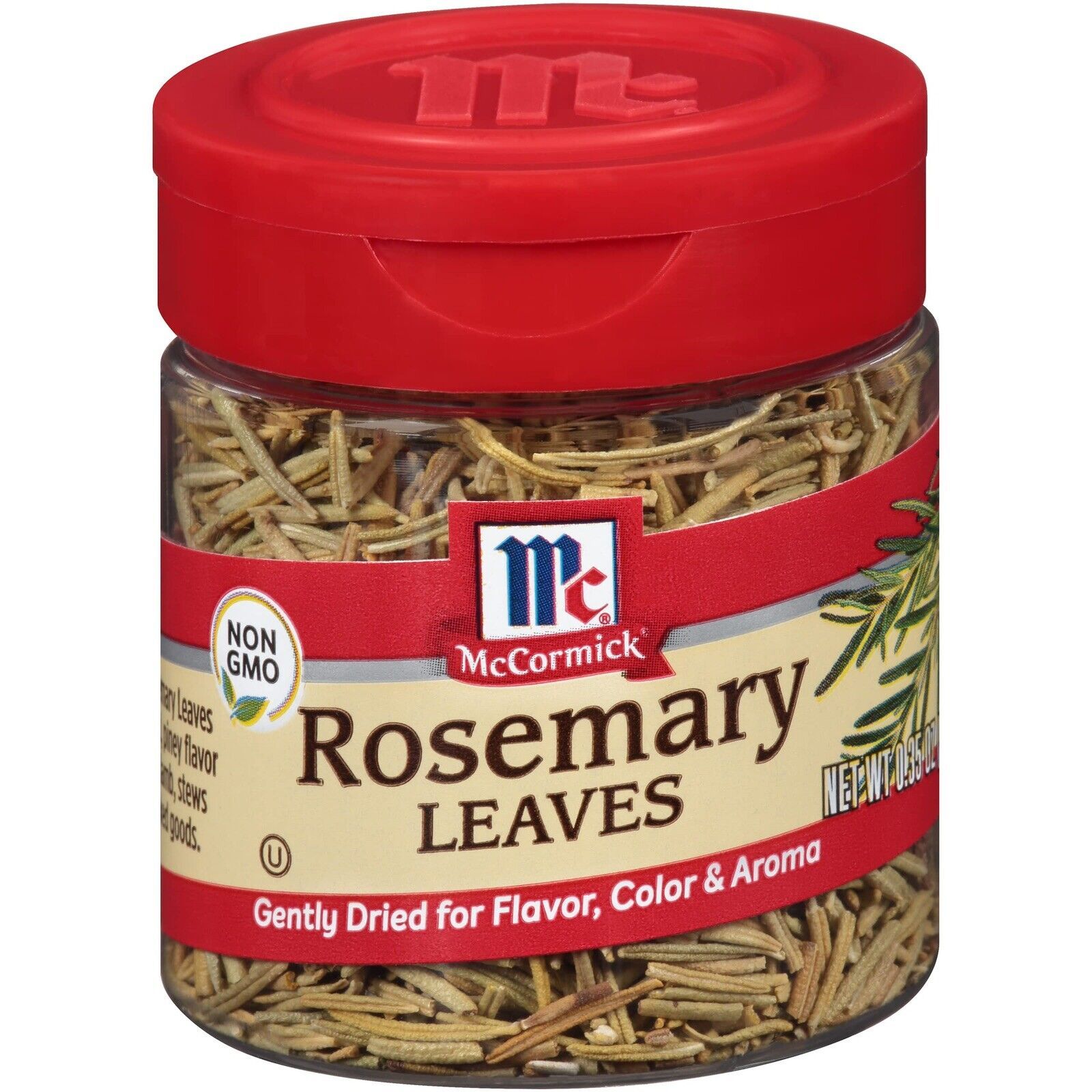 Primary image for McCormick Rosemary Leaves - Pack of 3 - Short Red Cap Shaker Top 0.35 oz Bottles