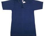 Vintage Wilson Jersey T-Shirt Ragazzi M Blu Henley 2 Bottoni 50/50 Ua - $9.49
