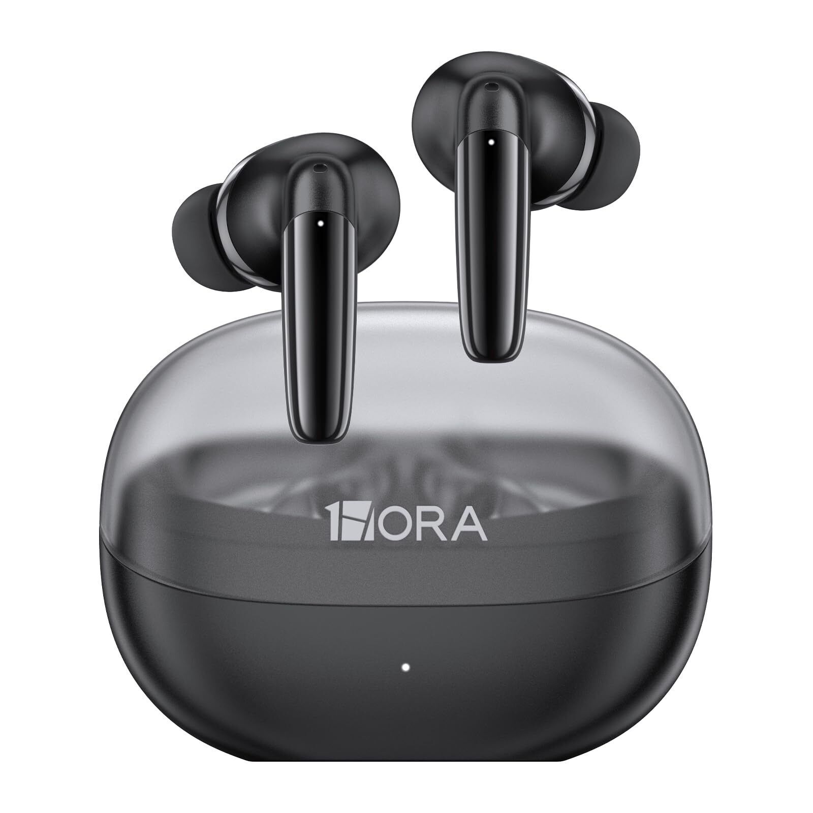 1 Hora Wireless Earbuds Bluetooth 5.3, Touch Control Headphones with Transparen