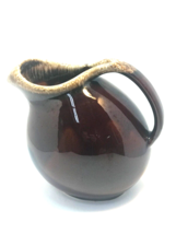 Hull Oven Proof USA Brown Drip Glaze Pottery Pitcher w/Ice Lip Country Elegance - £15.54 GBP