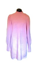 WAYF Lola Sweater Dress Pink Women Size Large Puff Sleeve Mock Neck - £38.55 GBP