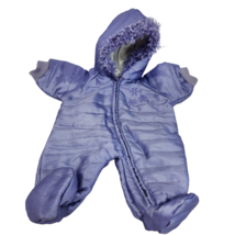American Girl Doll Bitty Baby Frosty Fun One Piece Purple Zip Up Snowsuit Outfit - $23.75