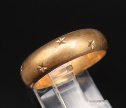 14K GOLD - Vintage Antique Scattered Engraved Stars Band Ring Sz 9.5 - G... - £531.89 GBP
