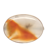 Vintage 10k Yellow Gold Genuine Natural Agate Pin 1 1/4&quot; Jewelry (#J7254) - $304.65 CAD