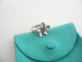 Tiffany &amp; Co Flower Ring Band Petals Iolite Silver Nature Sz 8.25 Gift Pouch Art - £279.88 GBP