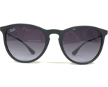 Ray-Ban Sunglasses RB4171 ERIKA 622/8G Matte Black Round Frames w Purple... - $111.83