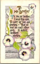 Vtg Postcard 1910s Greetings Unused H B Spencer Poem To My Brother UNP - £4.79 GBP