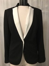 INC. Women&#39;s Blazer International Concepts Black Fully Lined Knit Size Large  - £30.86 GBP