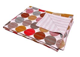 Indian Handmade Hippie Large Polka Dot Printed Cotton Kantha Bedspread Quilts Qu - £50.00 GBP
