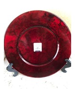 Pier 1 Red Black Metallic 13&quot; Heavy Glass Charger Plates NWT New RARE  I... - £31.43 GBP