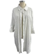 White TOMMY HILFIGER 100% Cotton Shirt Top With Cut Outs / Embroidery Si... - €12,75 EUR