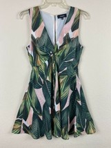 Aakaa Tropical Leaf Print Flare Short Dress Women’s Size S. Excellent Co... - $28.71