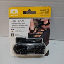 Nathan Run Laces Black Grip Lace Locking Elastic No Tie Trim Fit Any Sho... - £5.40 GBP