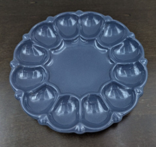 Frankoma Pottery 12 Deviled Egg Plate Platter Dish Navy Blue #809 USA - £39.91 GBP