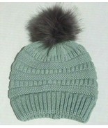 Kids Winter Warm Chunky Thick Stretchy Knit Beanie Hat with faux fur Pom... - £6.12 GBP
