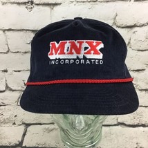 MNX Incorporated Mens OSFA Hat Navy Blue Corduroy Snapback Ball Cap Vintage - $11.88