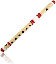 14 Inch Authentic Indian Wooden Bamboo Flute In &quot;B&quot; Key Fipple Woodwind Musical - £30.78 GBP