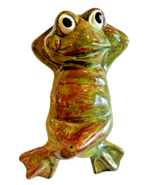 Pottery Frog 1981 Studio Art Signed Will 1981 9 Inches Long Nice Glaze H... - £34.99 GBP