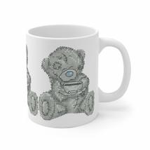 Cross-Stitch Embroidery Canvas Teddy Bear White Ceramic Coffee Tea Mug (... - $19.55+