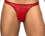 MENS UNDERWEAR BONG THONG MALE POWER RED LACE THONGS - £15.98 GBP