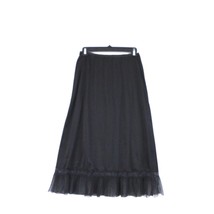 Vintage Half Slip Vanity Fair Black Nylon Tricot Sz 5 Lace Crystal Pleat... - $57.02