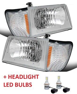 DAMON CHALLENGER 1996 1997 CHROME HEADLIGHTS HEAD LIGHT SIGNAL + LED BUL... - $173.25