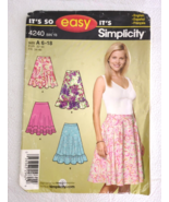 Simplicity Pattern #4240 Easy Skirt In 2 Lengths Size A 6-18 - £6.25 GBP