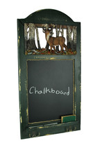 Rustic Wood Frame Country Deer Hanging Chalkboard with Hooks - £27.50 GBP