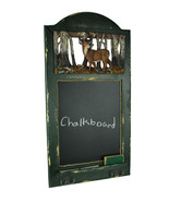 Rustic Wood Frame Country Deer Hanging Chalkboard with Hooks - £27.50 GBP