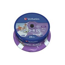 Verbatim 43667 8.5GB 8x DVD+R Double Layer Inkjet Printable 25 Pack Spin... - $103.00