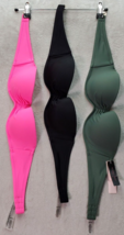 Set of 3 Victoria&#39;s Secret Bikni Top Womens Size 32A Pink Black Green Strapless - £21.80 GBP