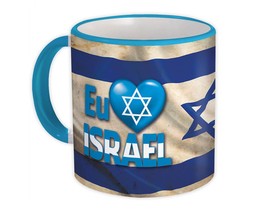 Eu Amo Israel Bandeira Coraçao : Gift Mug Christian Portuguese Evangelical - £12.75 GBP