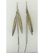 Native American Long FEATHERS Sterling Silver Vintage EARRINGS - 4 inche... - $81.50 CAD