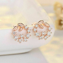 1Ct Round Cut Simulated Diamond Flower Stud Earring 14K Rose Gold Plated - £62.10 GBP