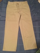 Boys Size 12 Regular George pants uniform khaki flat front button   - £6.78 GBP