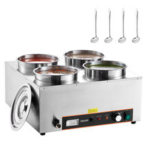 VEVOR Electric Soup Warmer, Four 6.34QT Stainless Steel, 86~185°F  Temp,... - $143.99